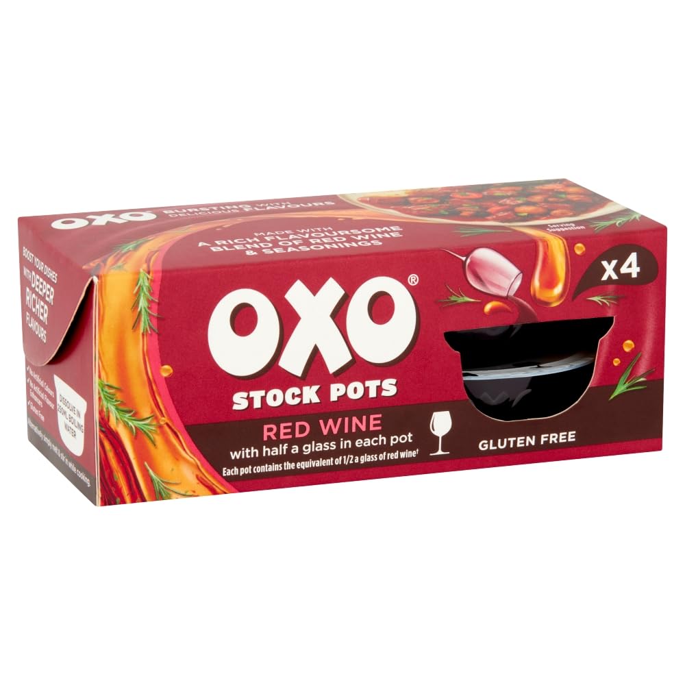 OXO Red Wine Stock Pots - Rich & Flavoursome Blend | 80g Pack | 4 x 20g Pots 5