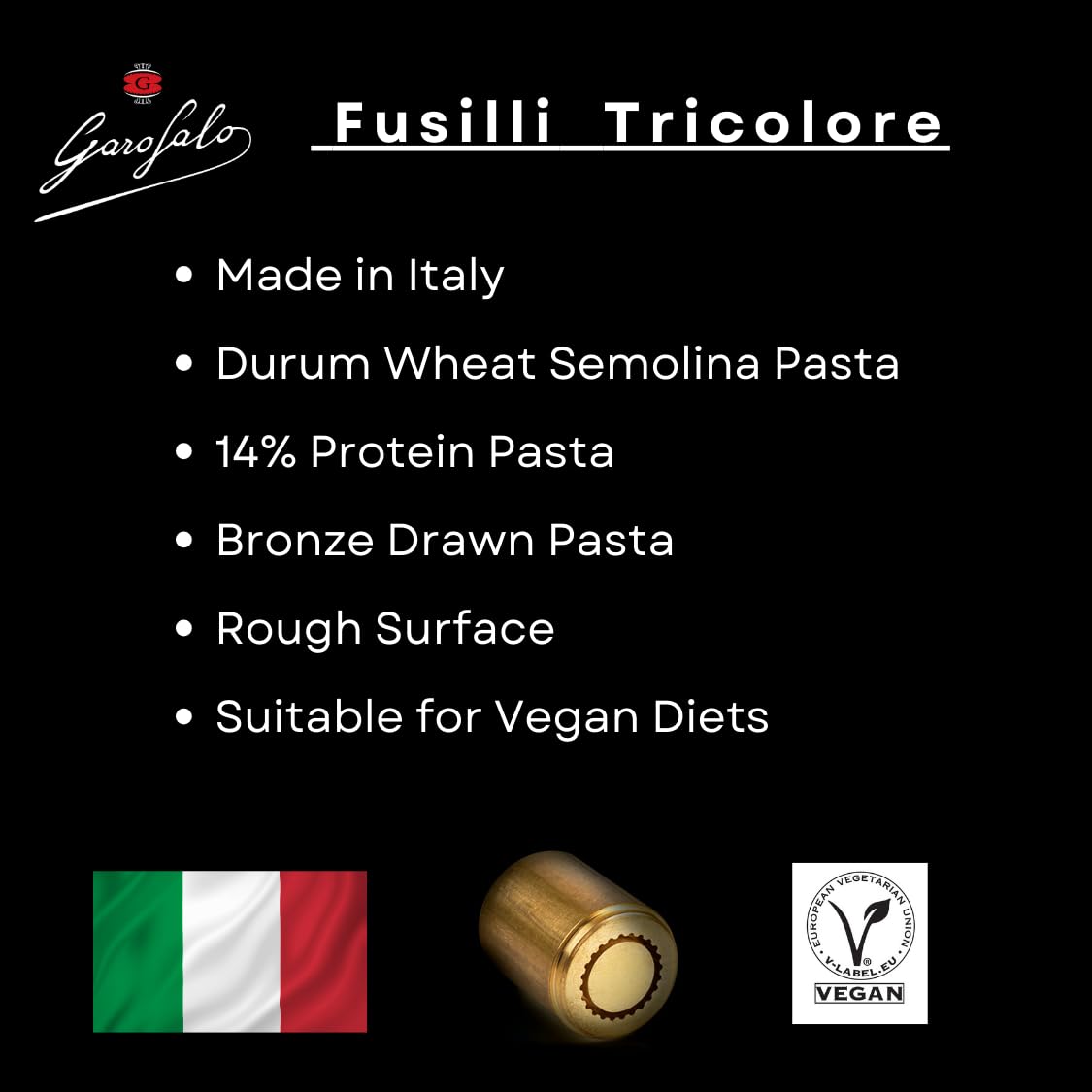 Garofalo Fusilli Tricolore Italian Dried Pasta - 3 x 500g Packs | Made with Durum Wheat Semolina 4