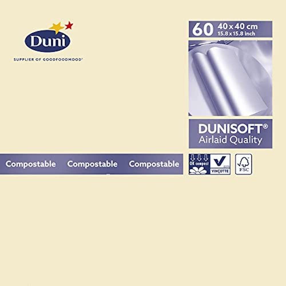 Duni Dunisoft Napkins Cream 40 x 40cm - Pack of 60