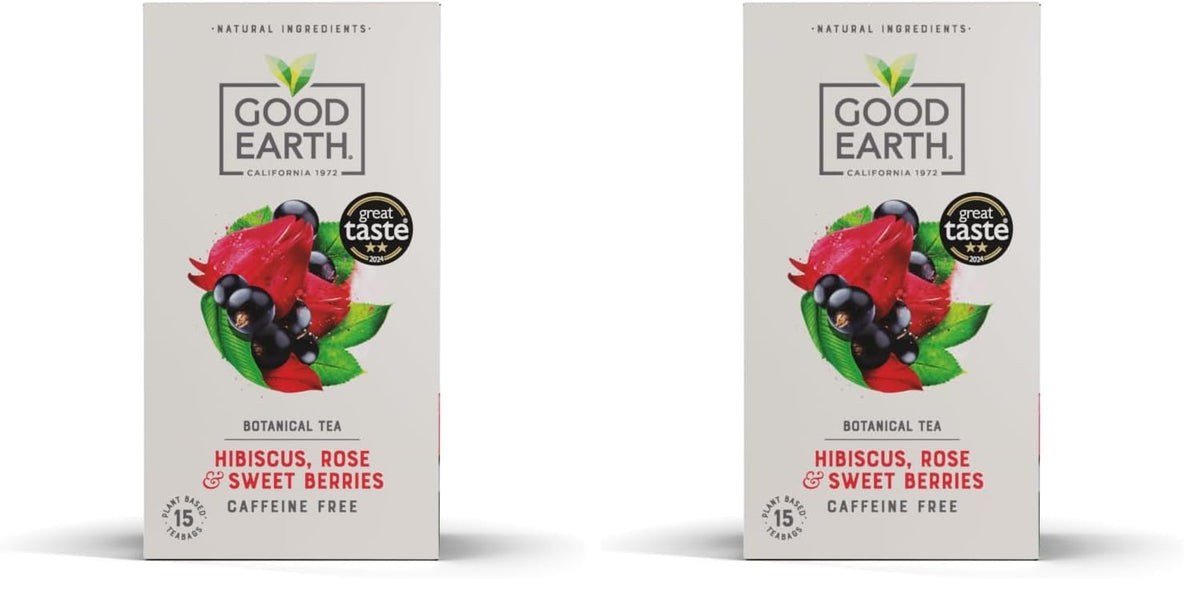 Good Earth Hibiscus, Sweet Berries & Rose Herbal Tea - 30 Tea Bags