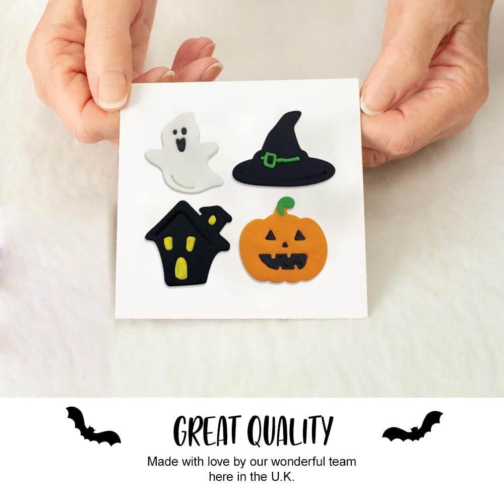 Anniversary House Halloween Hallows Eve Edible Cake Toppers - 4 Count | 4.2 cm 5