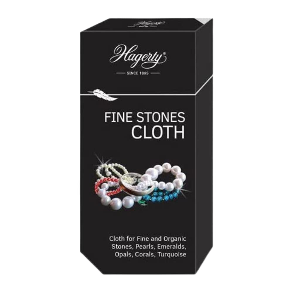 Hagerty Fine Stones Cloth - Cleans & Restores Shine on Pearls, Opals, Turquoise | 36x30cm Cotton 7