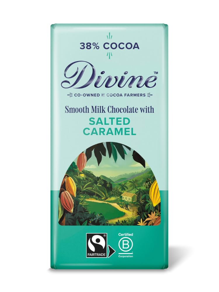 Divine 38% Cocoa Milk Chocolate with Salted Caramel - 15 x 90g Bars