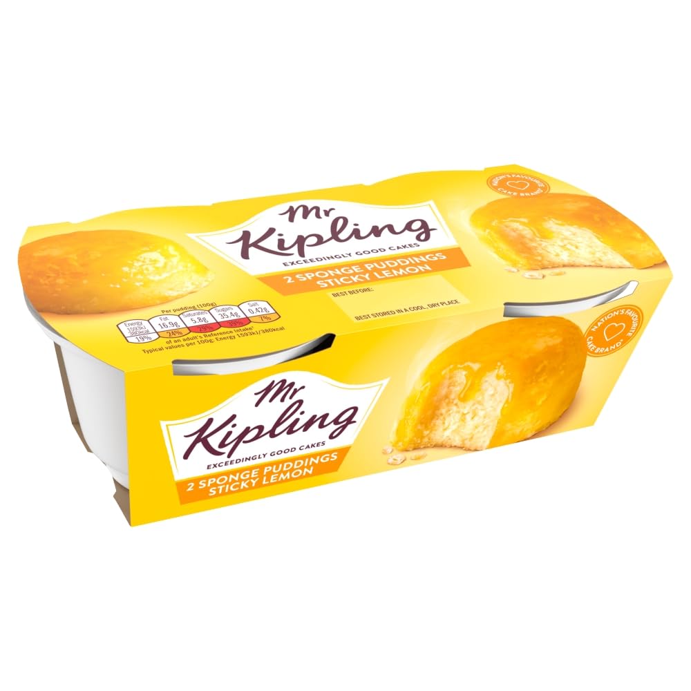 Mr Kipling Sticky Lemon Sponge Pudding Desserts - Pack of 4, 190g 4