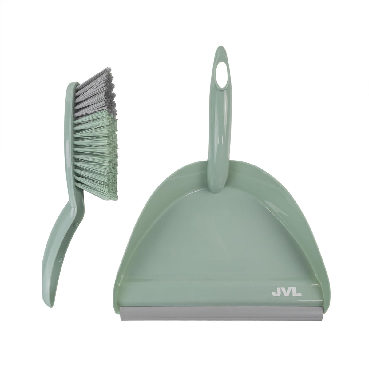 JVL Dustpan and Brush Set - Handheld Floor Sweeper for Carpets, Wood, Tile | Green 4