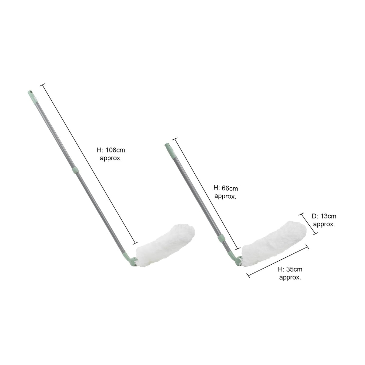 JVL Extendable Microfibre Duster - Telescopic Handle, 270° Rotating Head | Lightweight, Washable 5