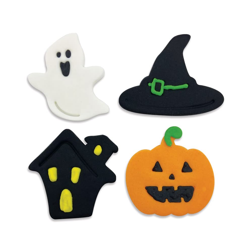 Anniversary House Halloween Hallows Eve Edible Cake Toppers - 4 Count | 4.2 cm