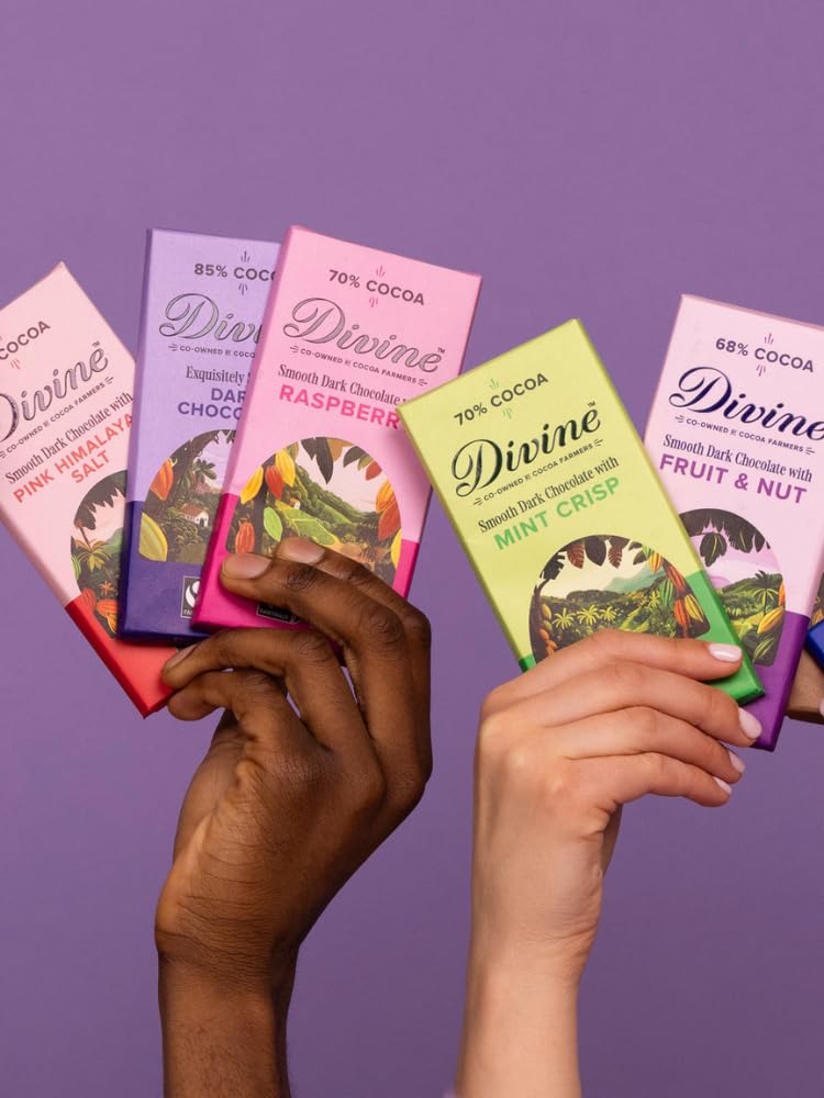 Divine 70% Cocoa Dark Chocolate with Mint Crisp Bar - 15 x 90g Bars 6