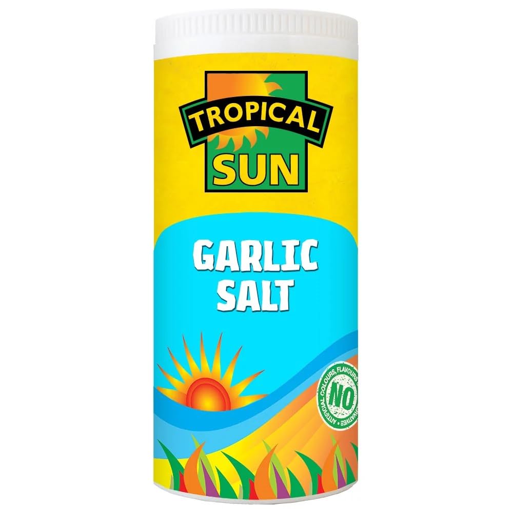 Tropical Sun Garlic Salt - Savoury Garlic & Sea Salt Blend for Seasoning, 100g