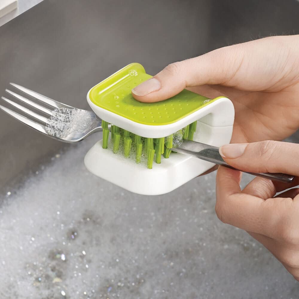 Joseph Joseph BladeBrush Knife and Cutlery Cleaner - Cleans Both Sides Safely | Green Plastic 4
