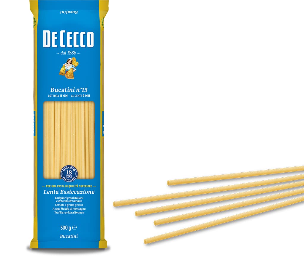 De Cecco Bucatini No. 15 Pasta - Bronze Drawn, Slow Dried | 500g
