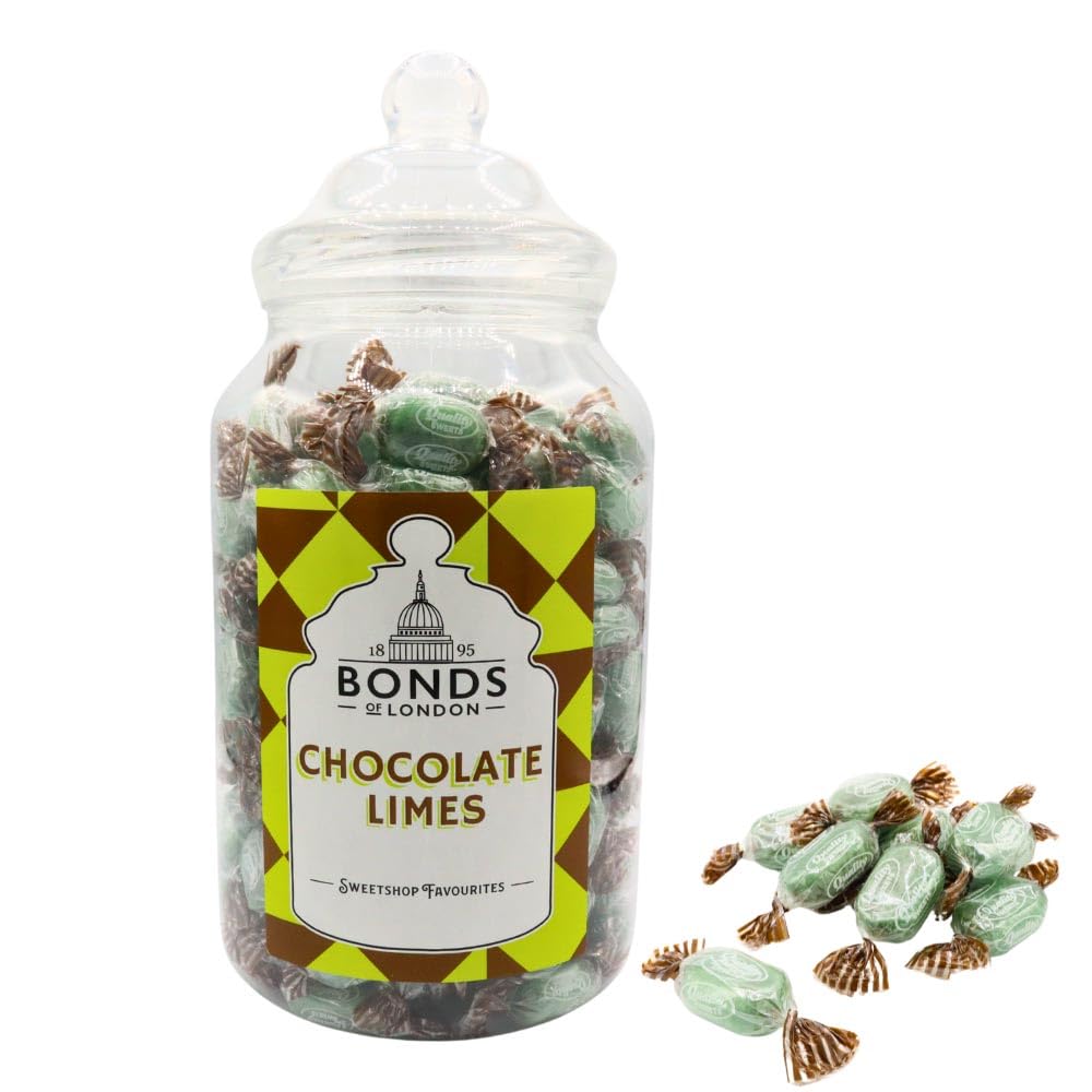 Bonds of London Chocolate Limes Jar - Retro Sweet Treat | 1.7 Kg