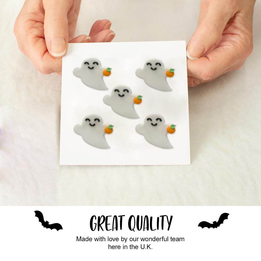 Anniversary House 5pc Halloween Ghost and Pumpkin Edible Cake Toppers - 3.5cm 5