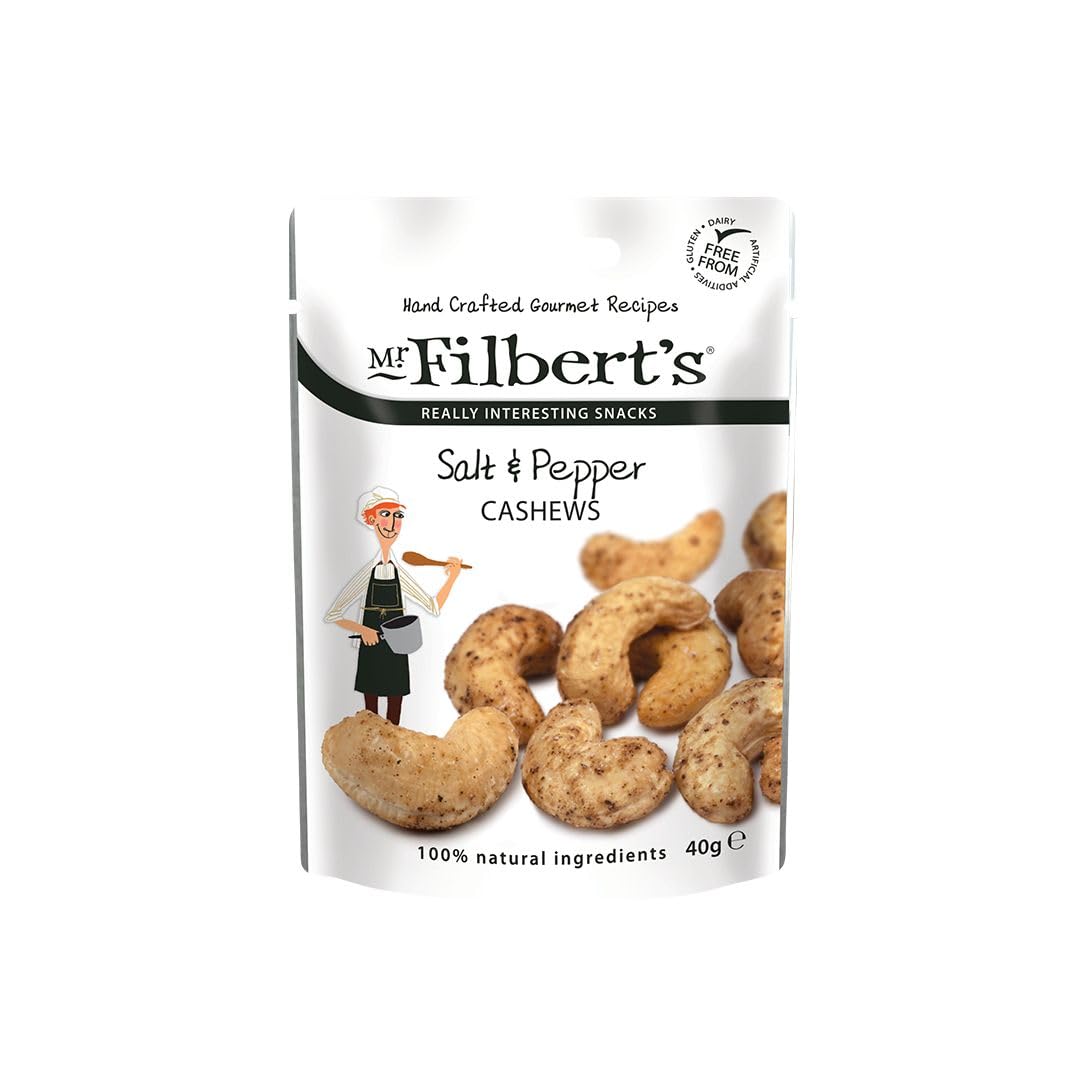 Mr Filbert's Salt and Pepper Cashews - Oven Roasted, Vegan, Gluten-Free | 40g