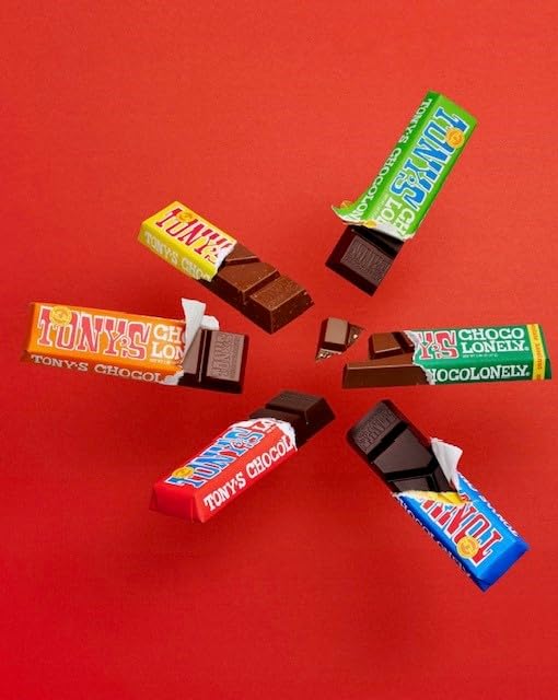 Tony's Chocolonely Milk Chocolate Bar - Fairtrade, B Corp Certified | 50g Bar (Pack of 10)