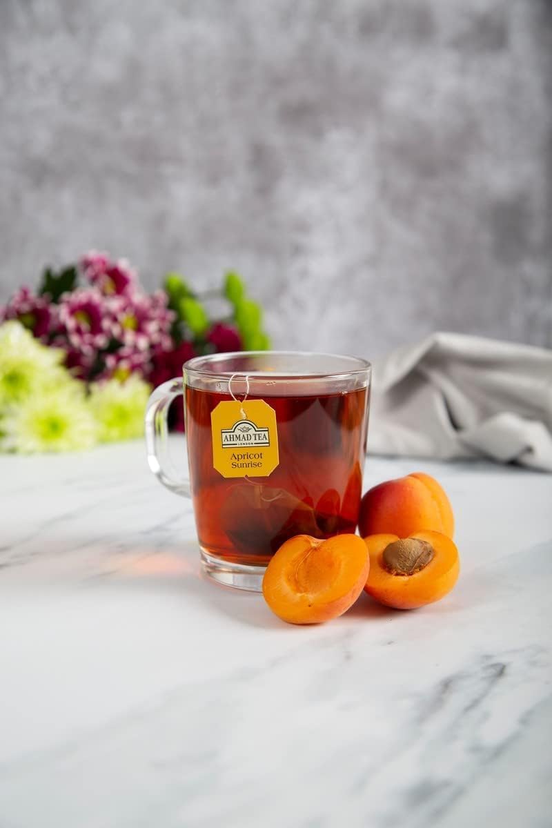 Ahmad Tea Apricot Sunrise Fruit Black Tea - 20 Teabags | 5 Pack | Black Tea, Apricot Flavoring 5