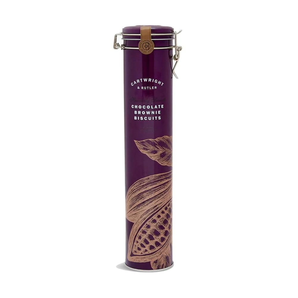 Cartwright & Butler Chocolate Brownie Biscuits - 300g Tin | Rich Chocolate Flavour | Perfect for Gifting 1