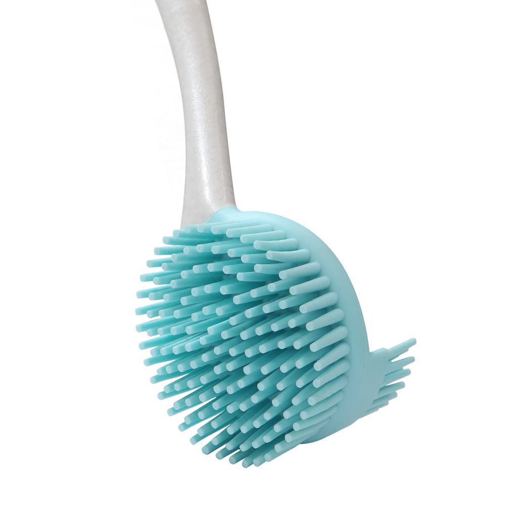 JVL Pro Clean Anti-Bacteria Rubber Dish Brush with Extra Bristles - Blue, Flexible 4