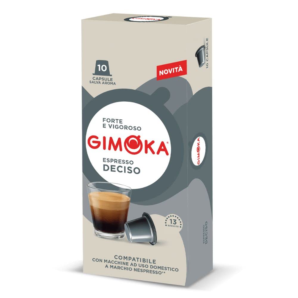 Gimoka Deciso Nespresso Compatible Coffee Capsules - 100 Pods | Ground Coffee | Italy