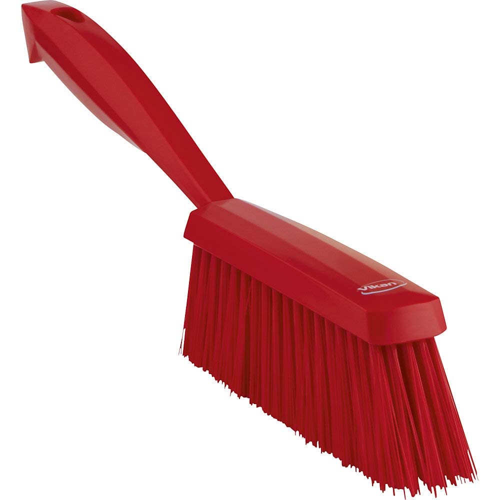 Vikan 45894 Medium Hand Brush - Food-Safe, Temperature Resistant, Durable | Red