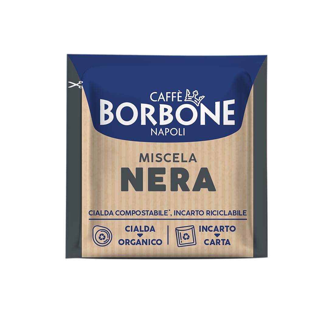 Caffè Borbone Black Blend Compostable Espresso Pods - 100 Count | ESE System Compatible | Intense Flavor