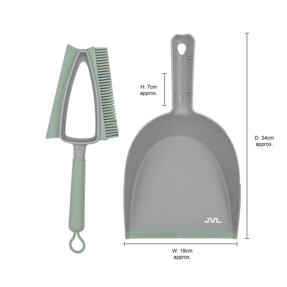 JVL Rubber Dustpan and Brush Set - Handheld Floor Sweeper with Rubber Bristles 6