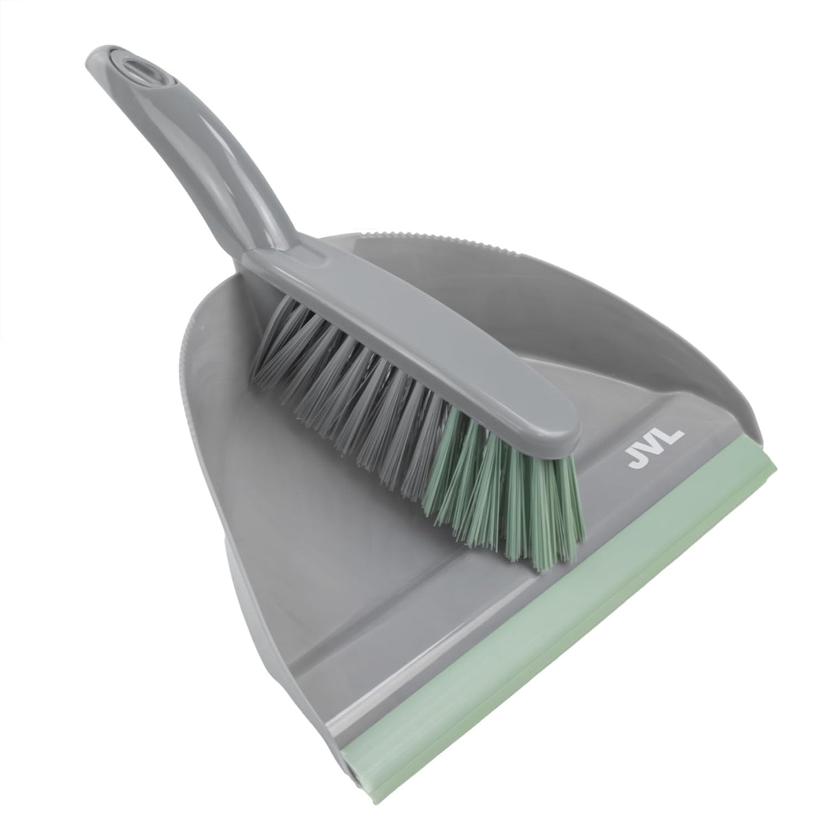 JVL Dustpan and Brush Set - Handheld Home Cleaning | Floor Sweeper | Grey
