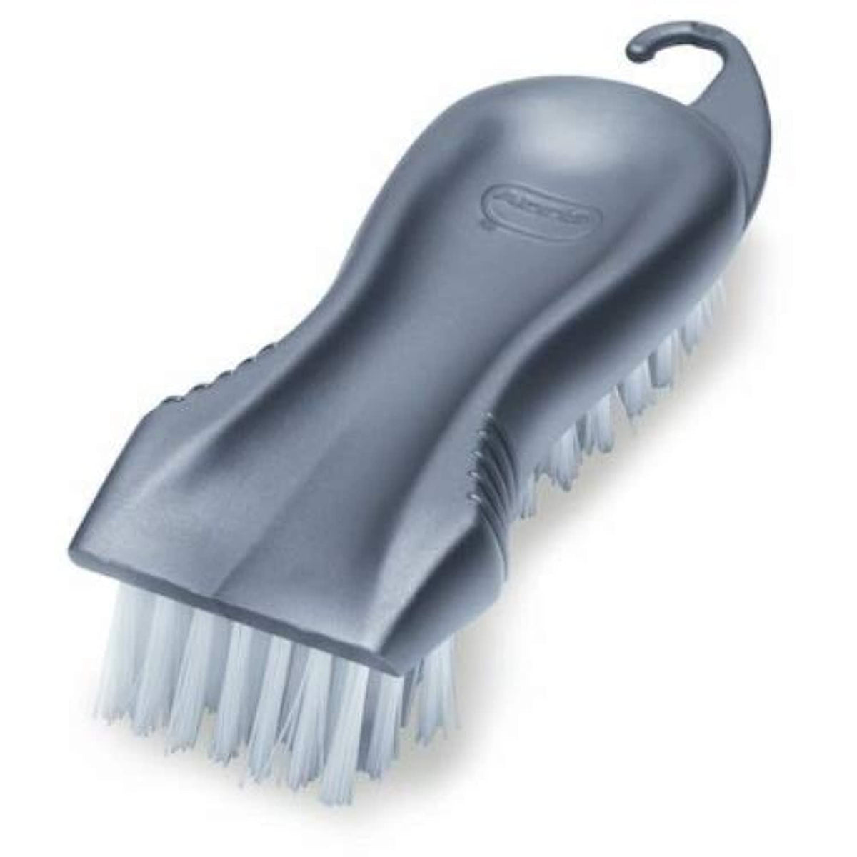 Addis Plastic Floor Scrub Brush with Scraper - Metallic Silver