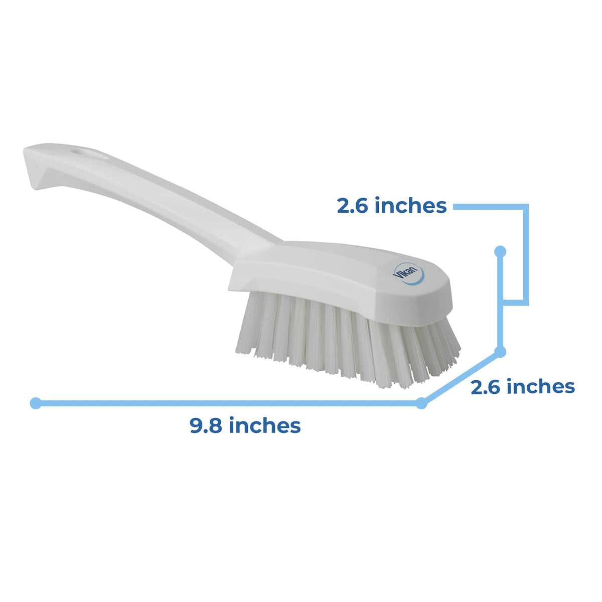 Vikan 41925 Stiff Bristle Hand Brush - Ergonomic Grip | 270mm Length | White 3