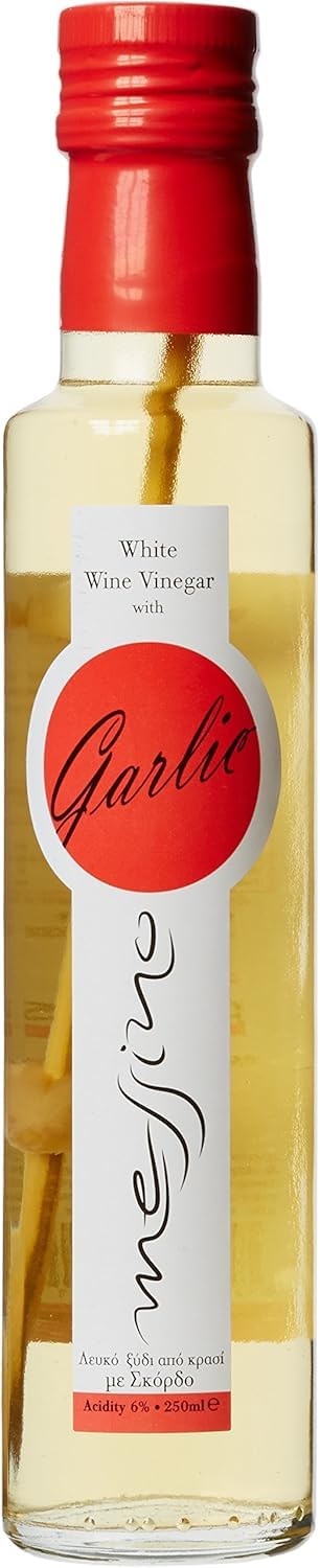 Messino Greek White Wine Vinegar with Garlic - 2 x 250ml Bottles 3