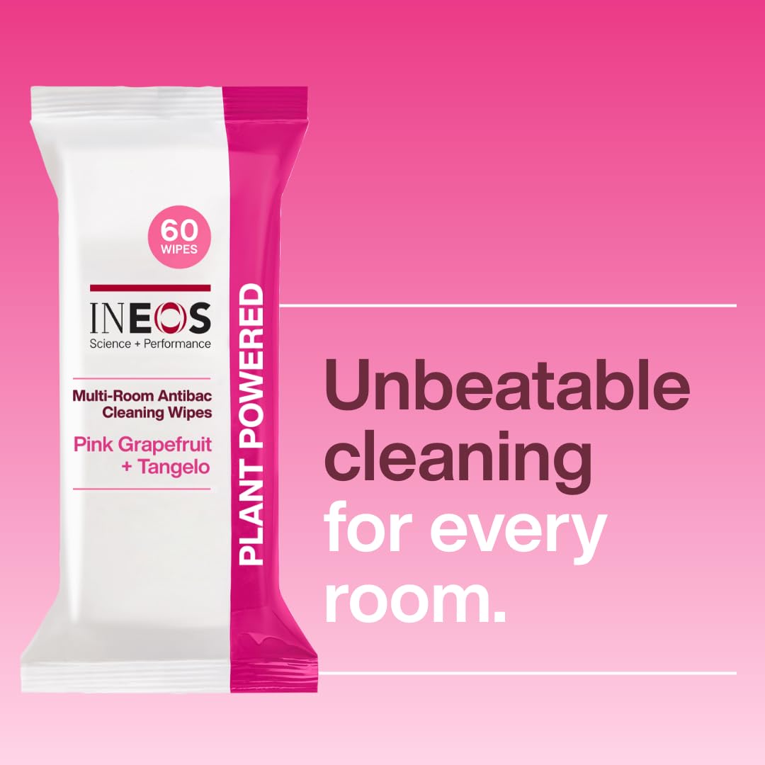 Ineos Disinfectant Wipes - Kills 99.9% of Bacteria & Viruses | Pink Grapefruit & Tangelo Scent | 60 Count 8