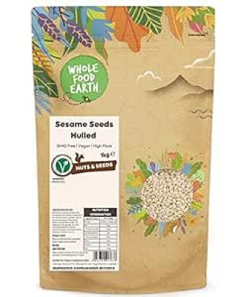 Wholefood Earth Hulled Sesame Seeds - 1 kg | High Fibre | GMO Free