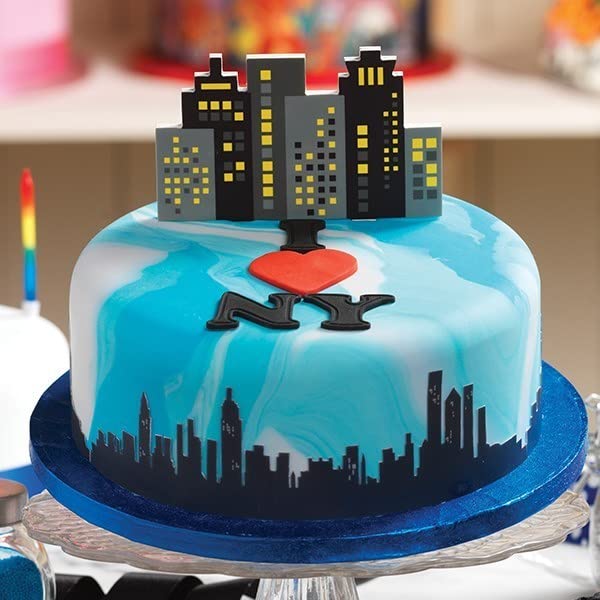 Culpitt Gumpaste Skyline Pic Cake Topper - 130mm, Gum Paste, Multicolour