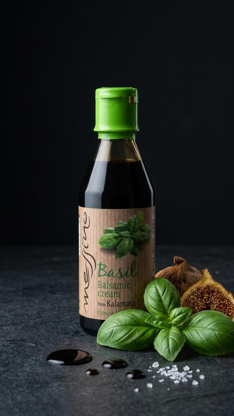 Messino Basil Balsamic Cream - 2 x 250ml Bottles | Authentic Greek Ingredients | Vegan 3
