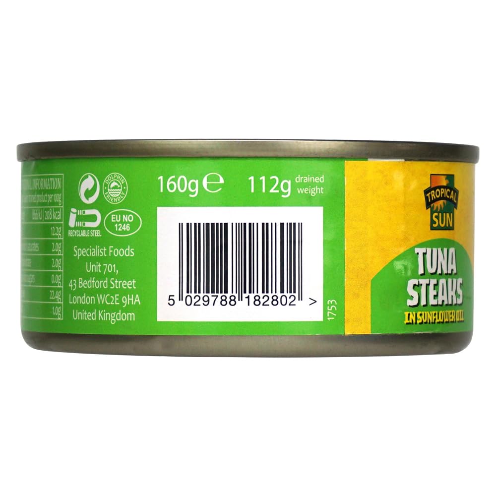 Tropical Sun Tuna Steaks in Sunflower Oil - 160g (Pack of 6) 5