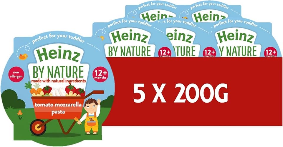 Heinz By Nature Tomato Mozzarella Pasta Baby Food Tray - 12+ Months, 5 x 200g 1
