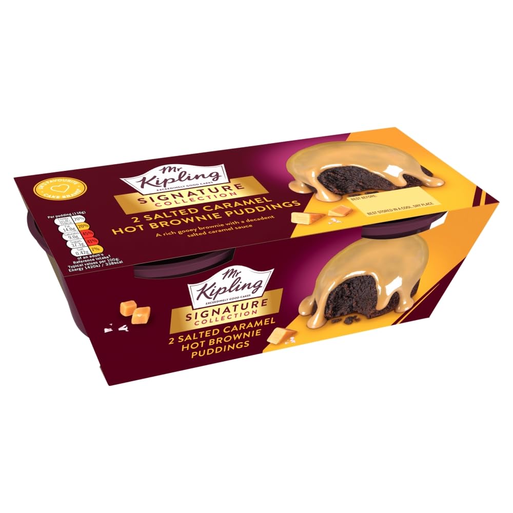 Mr Kipling Salted Caramel Brownie Puddings - Pack of 4 | 210g 3