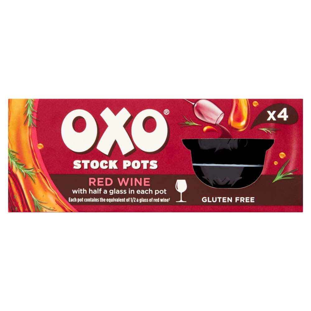 OXO Red Wine Stock Pots - Rich & Flavoursome Blend | 80g Pack | 4 x 20g Pots 3