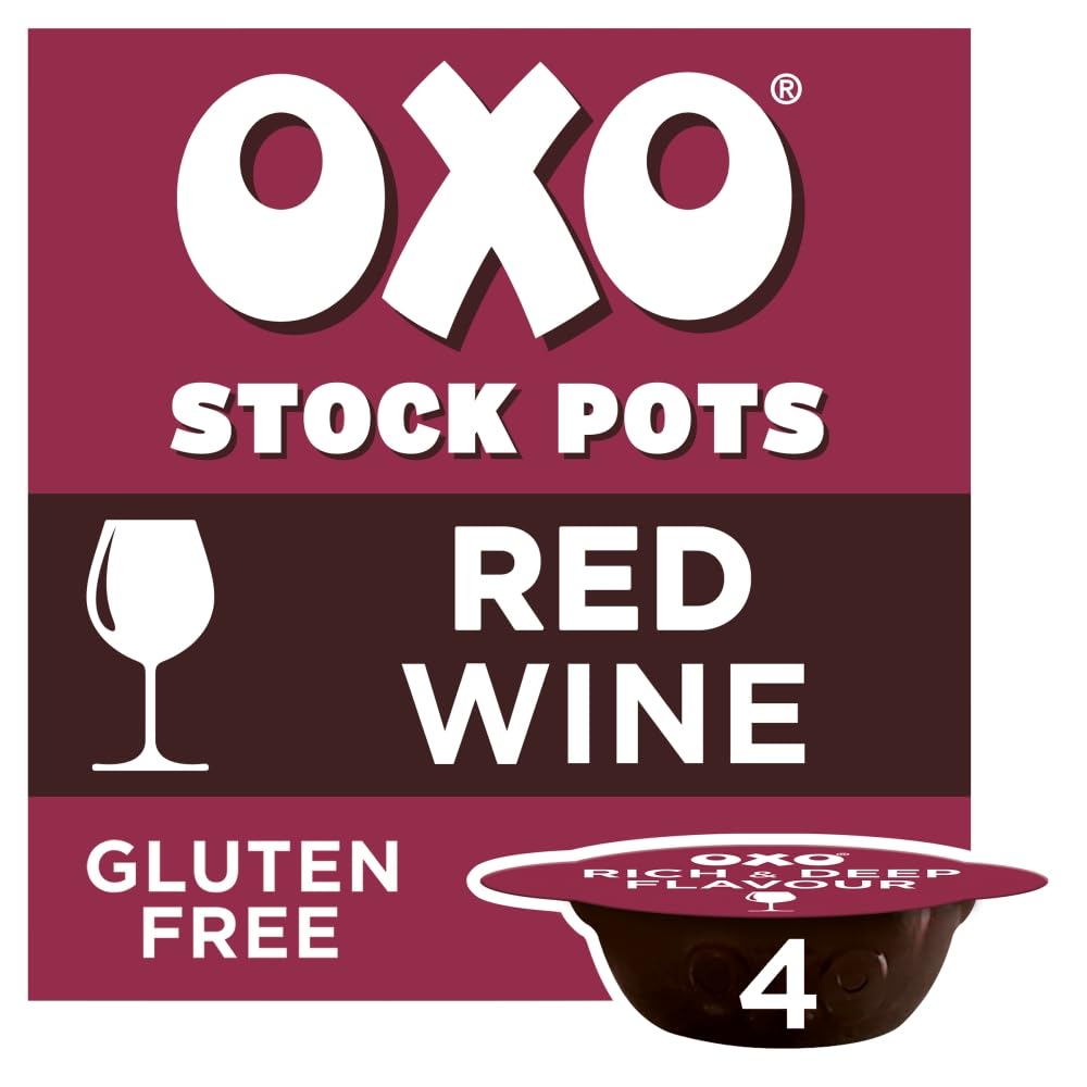 OXO Red Wine Stock Pots - Rich & Flavoursome Blend | 80g Pack | 4 x 20g Pots
