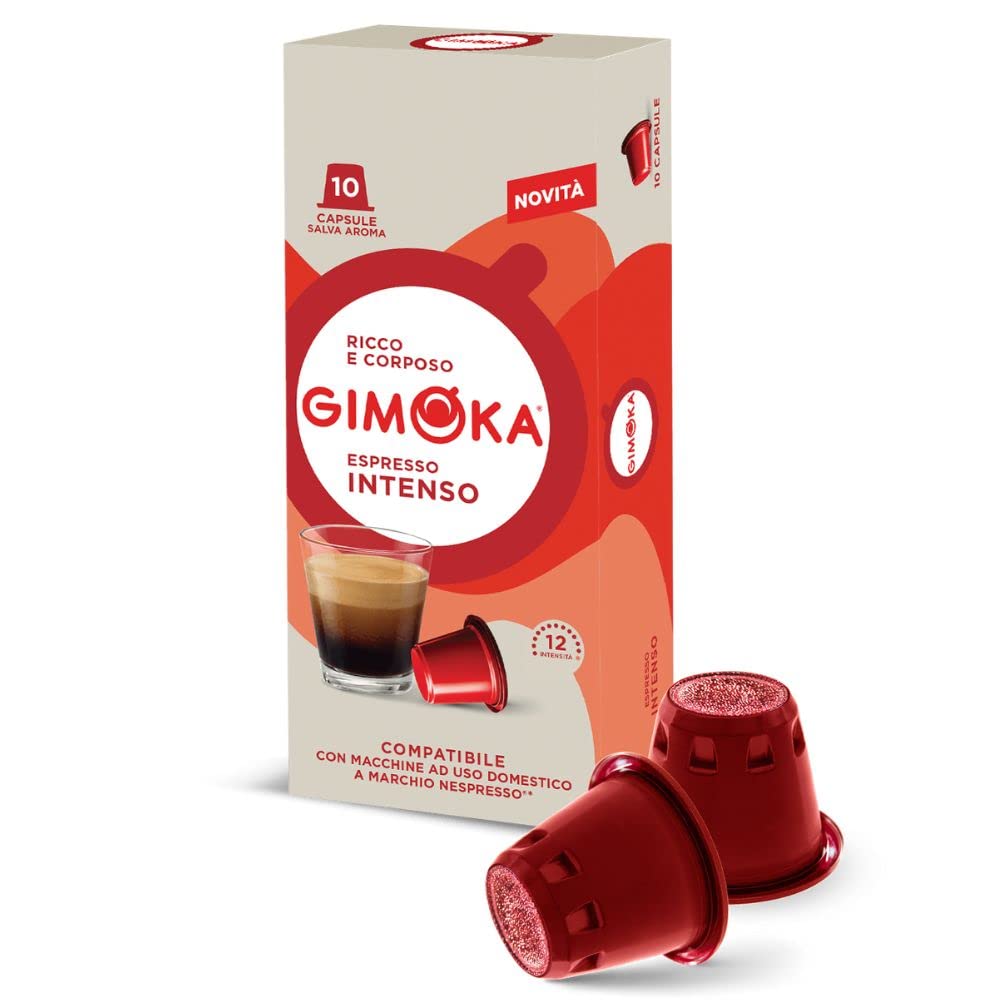 Gimoka Intenso Coffee Capsules - Nespresso Compatible | 100 Count | Caffeinated