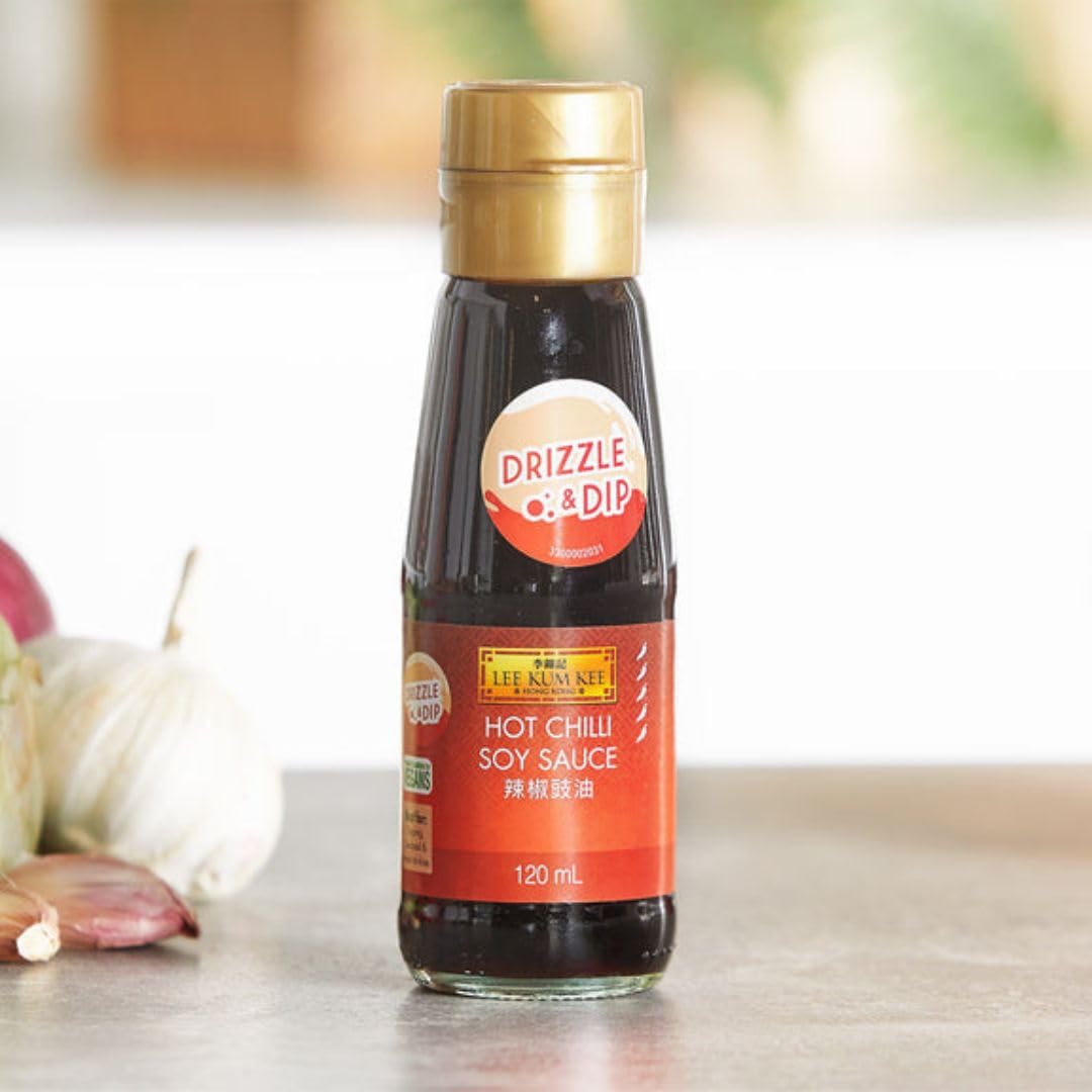 Lee Kum Kee Table Sauce Set - 4 x 120 ml Oriental Sesame Soy, Hot Chilli Soy, Sweet Soy, Seasoned Rice Vinegar 3