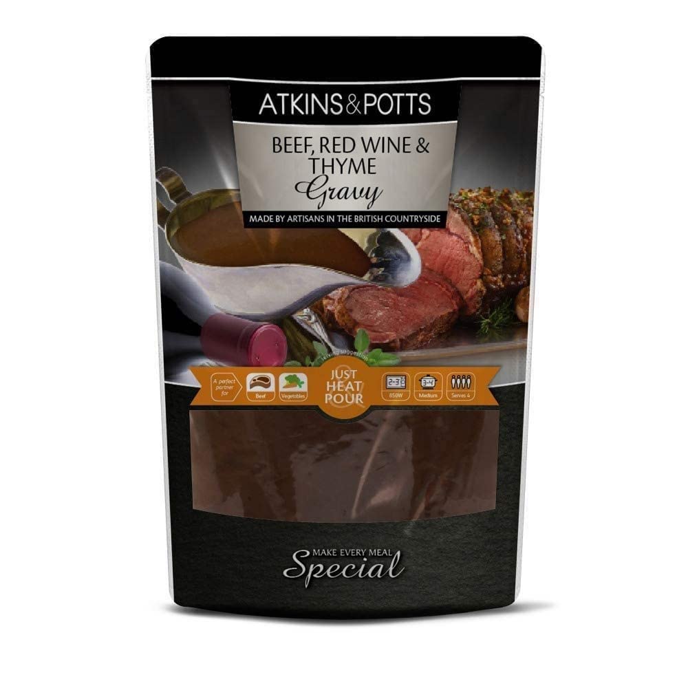Atkins & Potts Beef, Red Wine & Thyme Gravy - Gluten Free | 350g