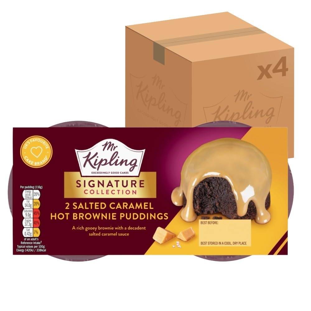 Mr Kipling Salted Caramel Brownie Puddings - Pack of 4 | 210g