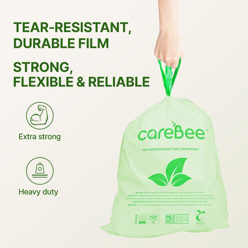 CareBee Drawstring Bin Bags - Heavy Duty, Leakproof, 40 Pack, 60L Capacity 8