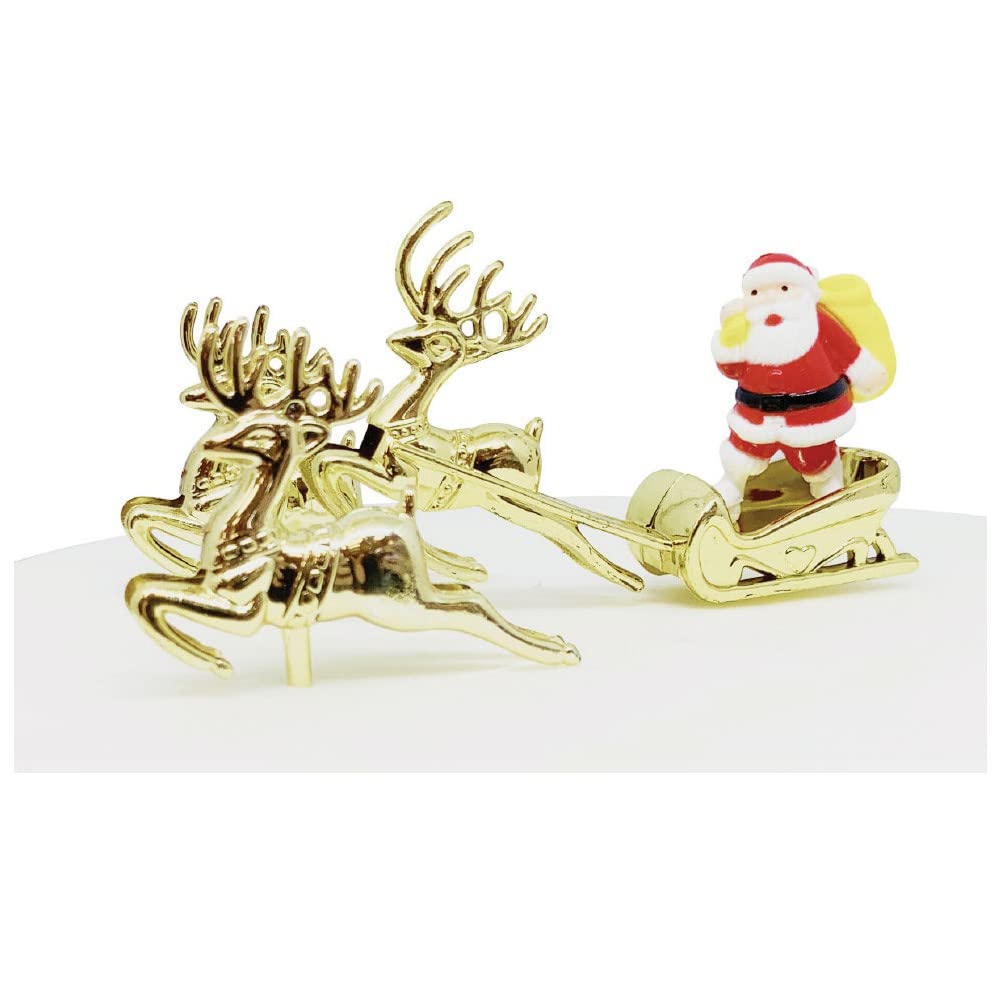 Anniversary House Santa Sleigh and Reindeer Cake Decorating Kit - 3 Pieces, Vintage Styling