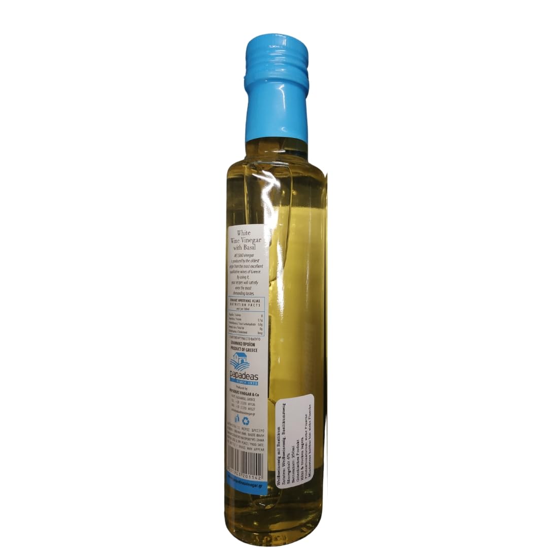 Messino Greek White Wine Vinegar with Basil - 2 x 250ml Bottles 3