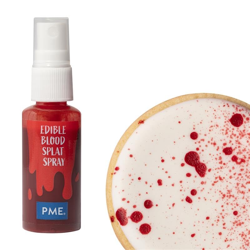 PME Blood Splat Spray - Edible Halloween Cake Decorating | 30ml Red Liquid