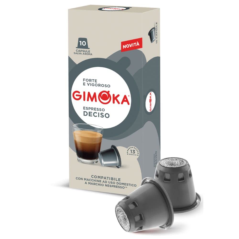 Gimoka Deciso Nespresso Compatible Coffee Capsules - 100 Pods | Ground Coffee | Italy