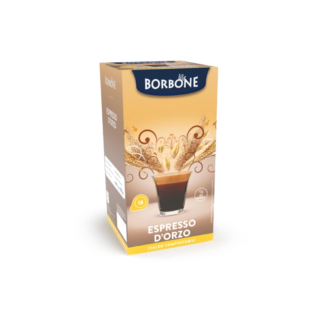 Caffè Borbone Barley Espresso - 72 Paper Pods, Caffeine-Free, Plant-Based