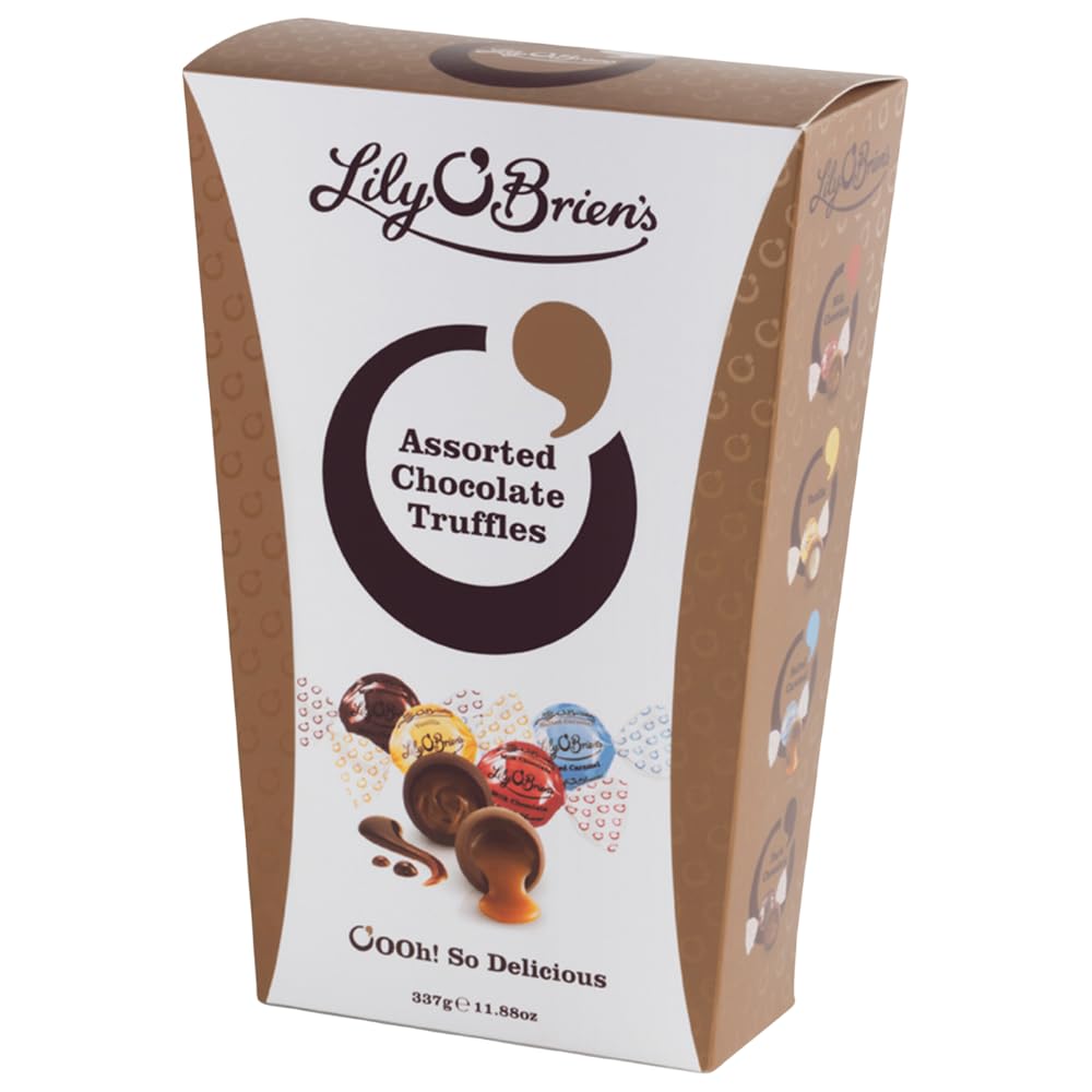 Lily O'Brien's Assorted Chocolate Truffles - 337g Pack of 2 | Milk, Dark, Salted Caramel